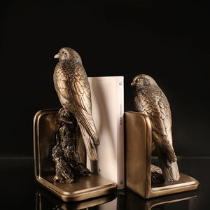 Golden Birds Sculpture Bookends - HOUSYE