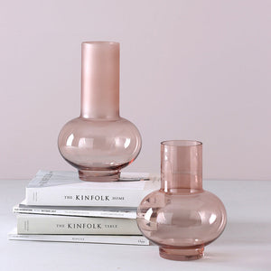 Pink Transparent Glass Vase - HOUSYE