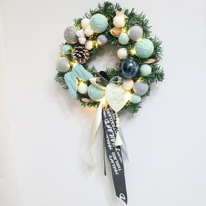 Christmas Natural Hairline Ball Wreath - HOUSYE