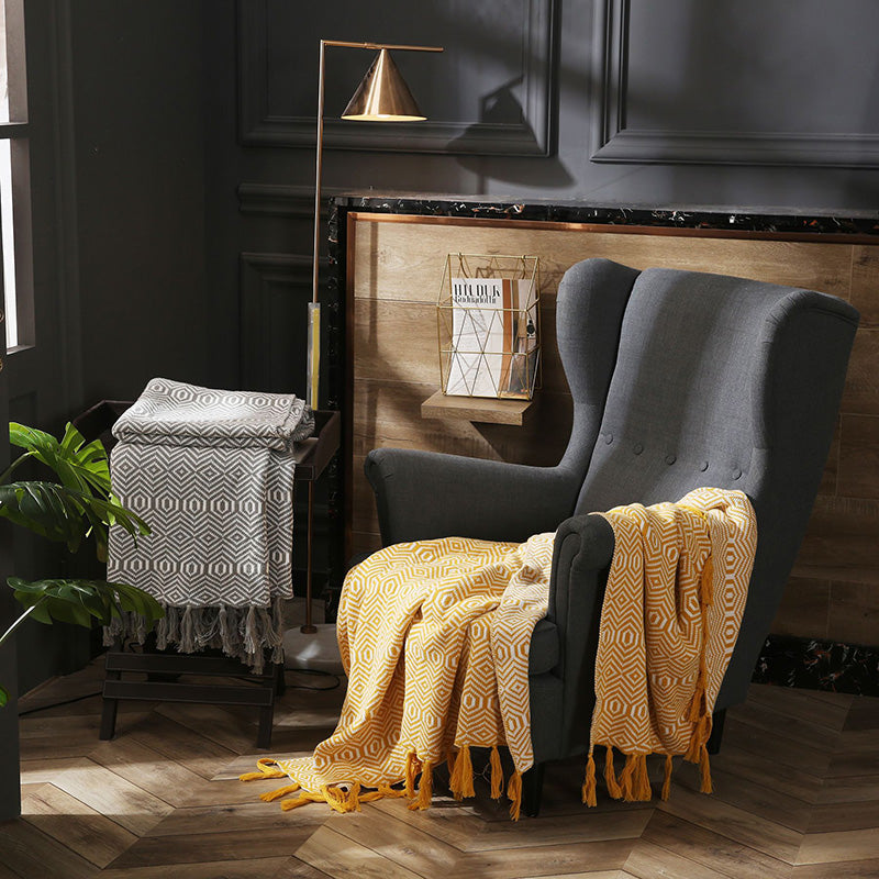 Fringed Cotton Blanket - HOUSYE