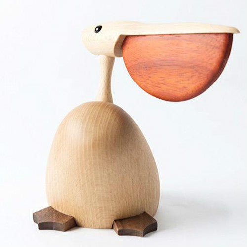 Solid Wood Craft Pelican Sculpture - HOUSYE