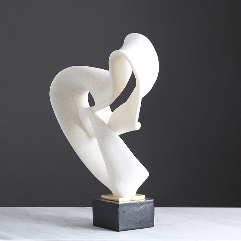 Creative Modern Abstract White Streamer Sculpture - HOUSYE