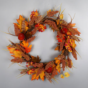 Christmas Wreath of Maple Leaves and Acorns - HOUSYE