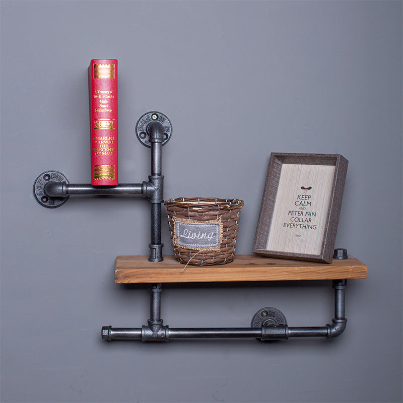 Solid Wood Clapboard Water Pipe Bookshelf - HOUSYE