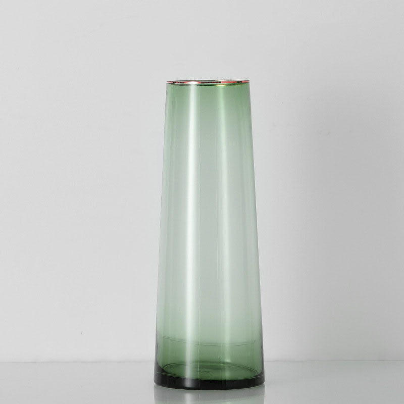 Colored Transparent Golden Line Glass Vase - HOUSYE