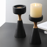 Modern Black Wooden Candlestick - HOUSYE