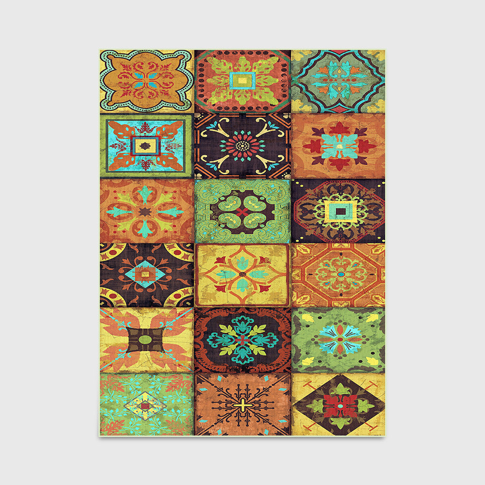 Multicolor Polyester Rectangular Rugs - HOUSYE