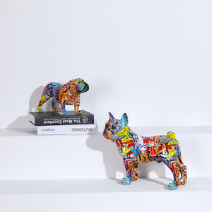 Colored Resin Bulldog Sculpture - HOUSYE