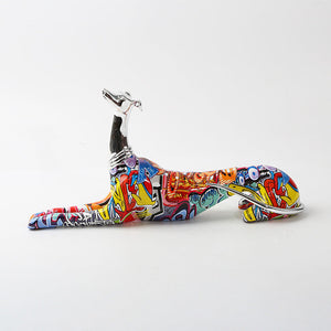 Colorful Abstract Dobermann Plating Sculpture - HOUSYE