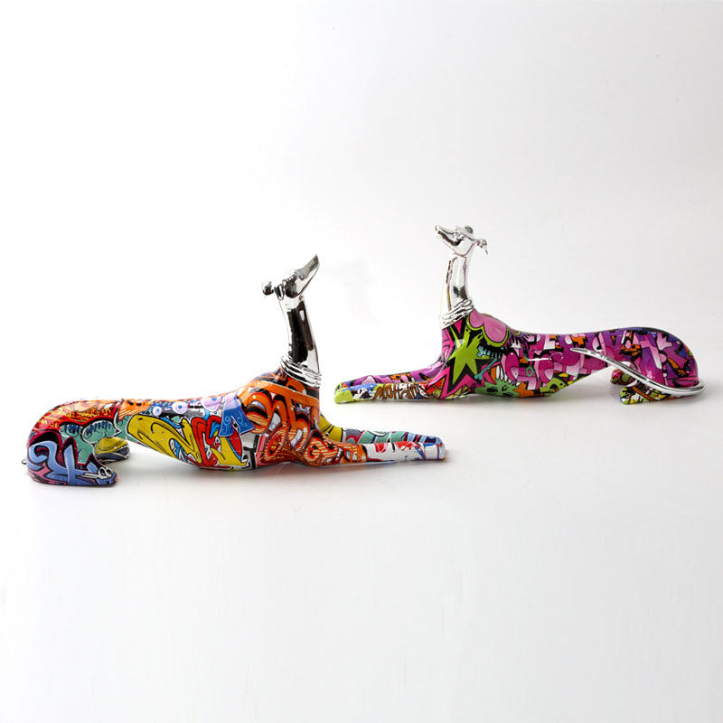 Colorful Abstract Dobermann Plating Sculpture - HOUSYE