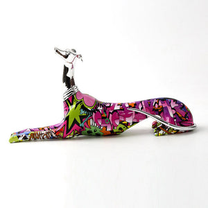 Colorful Abstract Dobermann Plating Sculpture - HOUSYE