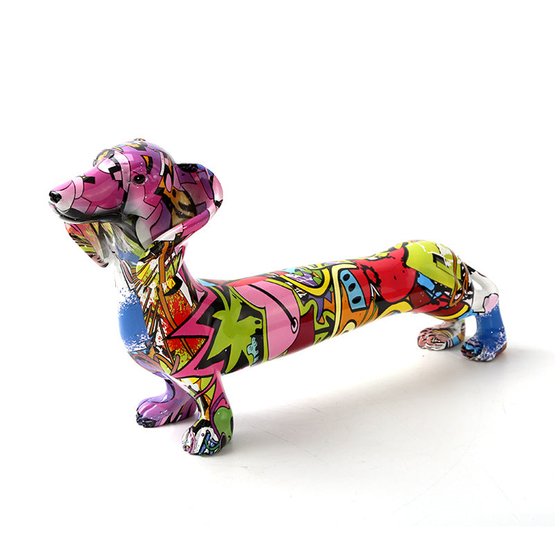 Colorful Dachshund Resin Sculpture - HOUSYE