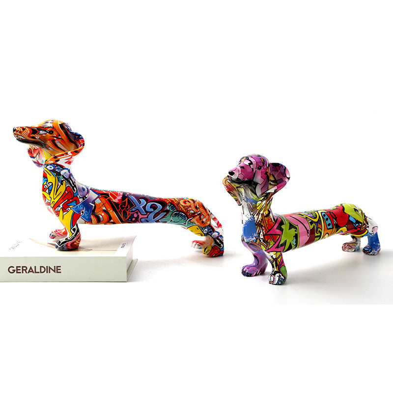 Colorful Dachshund Resin Sculpture - HOUSYE