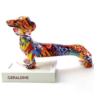 Colorful Dachshund Resin Sculpture - HOUSYE