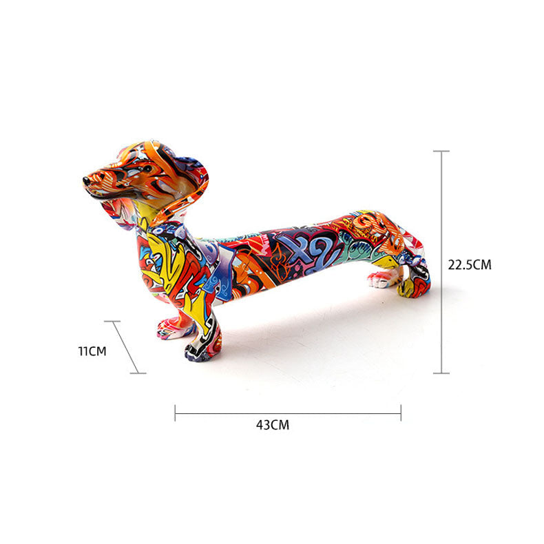 Colorful Dachshund Resin Sculpture - HOUSYE