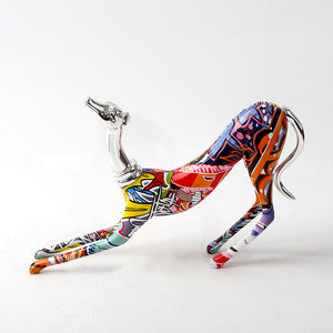 Colorful Dobermann Plating Sculpture - HOUSYE