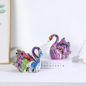 Colorful Resin Couple Swan - A Set - HOUSYE