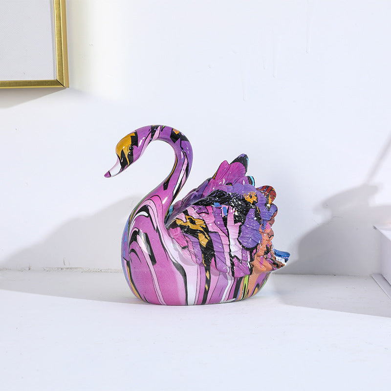 Colorful Resin Couple Swan - A Set - HOUSYE