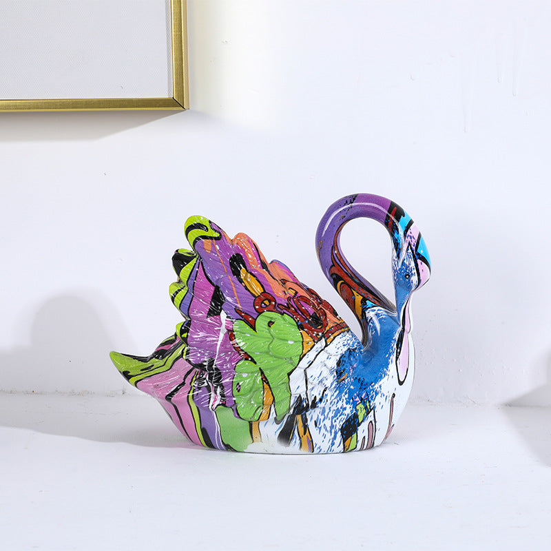 Colorful Resin Couple Swan - A Set - HOUSYE