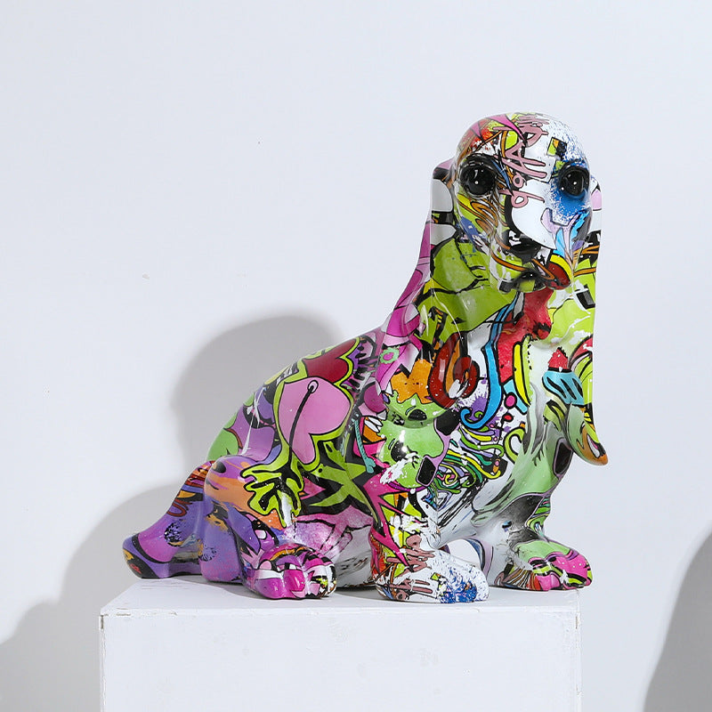 Colorful Resin Dog Sculpture - HOUSYE