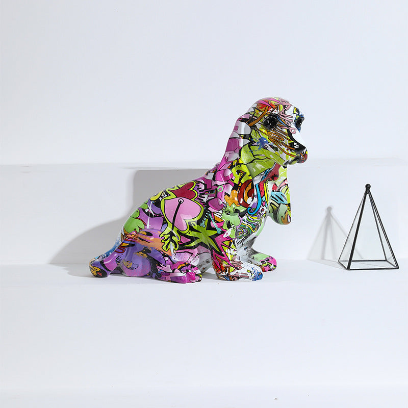 Colorful Resin Dog Sculpture - HOUSYE