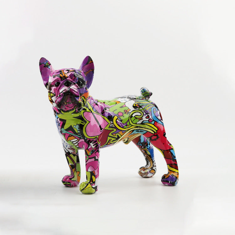 Colorful Resin Dog Statue Home Decor - HOUSYE