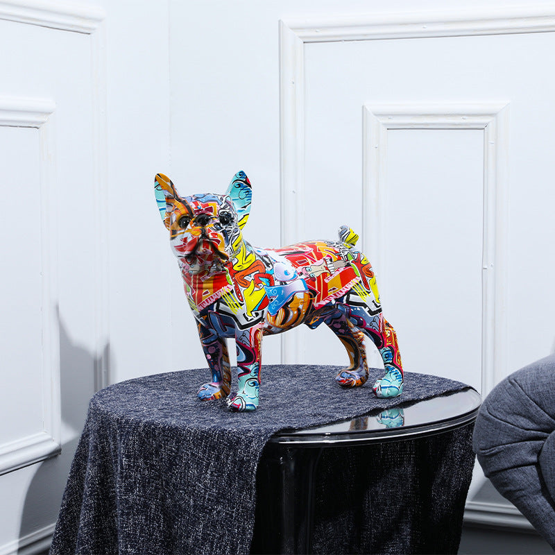 Colorful Resin Dog Statue Home Decor - HOUSYE