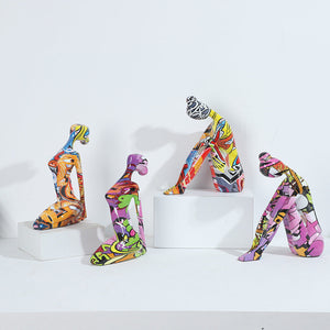 Colorful Yoga Girl Resin Sculpture - HOUSYE