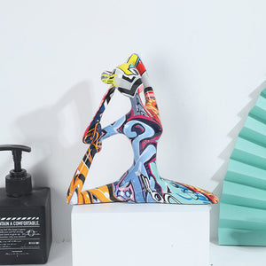 Colorful Yoga Girl Resin Sculpture - HOUSYE