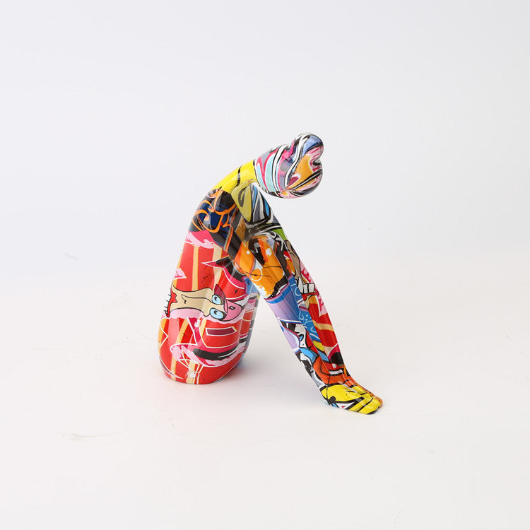 Colorful Yoga Girl Resin Sculpture - HOUSYE