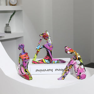 Colorful Yoga Girl Resin Sculpture - HOUSYE