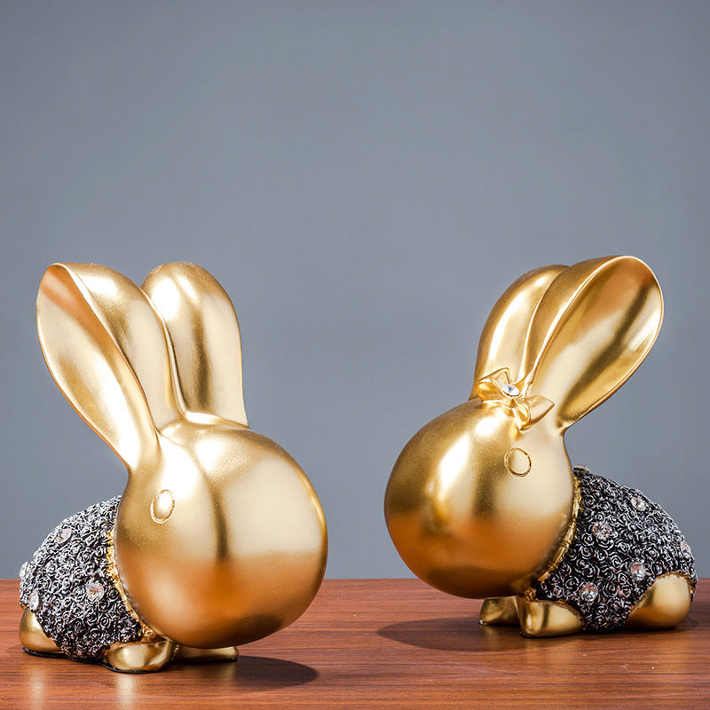 Cute Couple Rabbit Sculptures -Set of 2 - HOUSYE