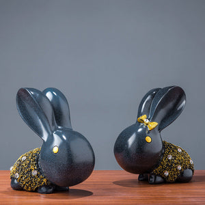 Cute Couple Rabbit Sculptures -Set of 2 - HOUSYE