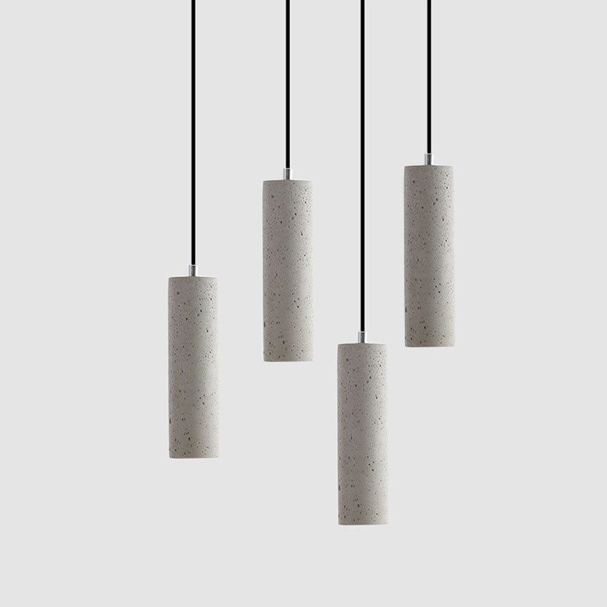 Cylinder Cement Ceiling LED Pendant Lamps - HOUSYE