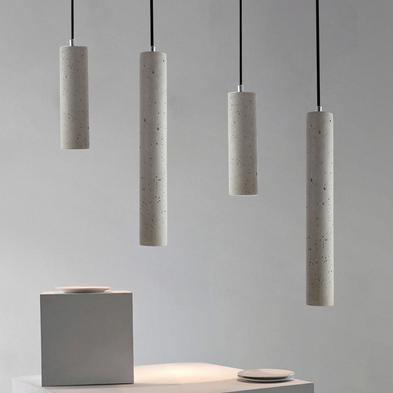 Cylinder Cement Ceiling LED Pendant Lamps - HOUSYE