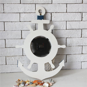 Blue and White Boat Rudder Clock - HOUSYE