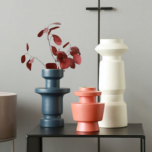 Modern Morandi Ceramic Totem Vase - HOUSYE