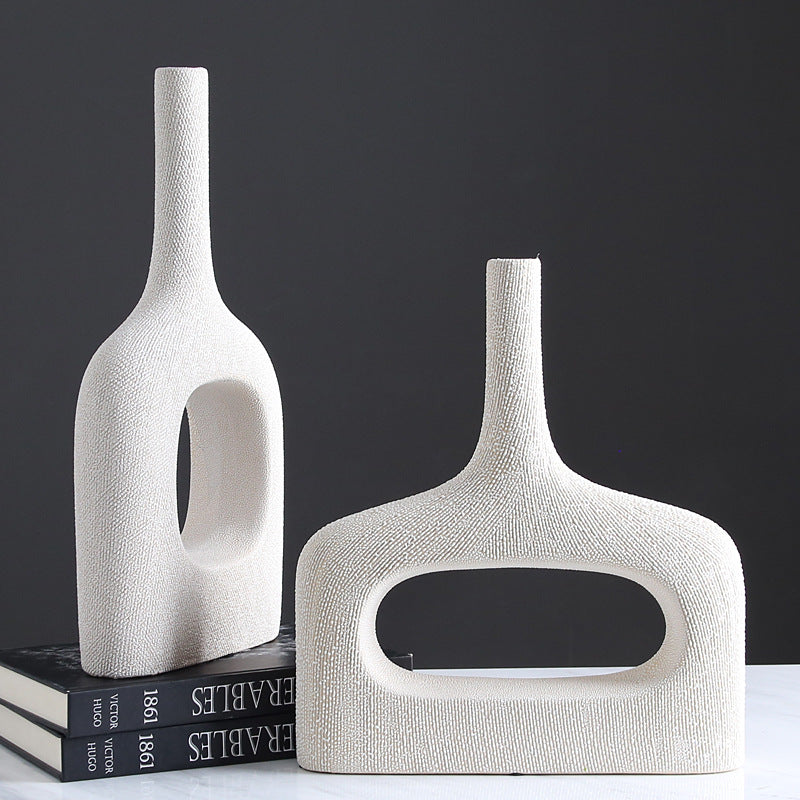 Minimalist Ceramic Granular Vase - HOUSYE