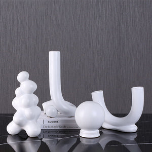 Irregular White Ceramic Abstract Ornaments - HOUSYE