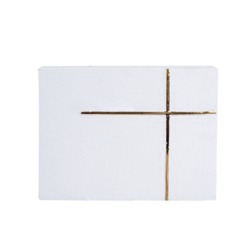 Modern Ceramic Creative Cross Golden Square Vase - HOUSYE