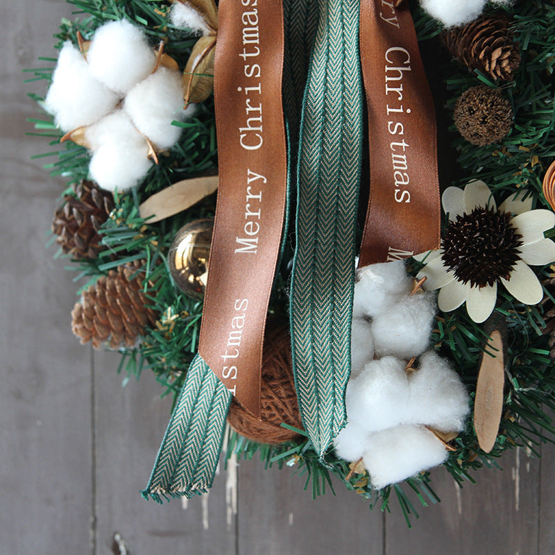 Cotton Pinecone Rattan Woven Christmas Garland - HOUSYE