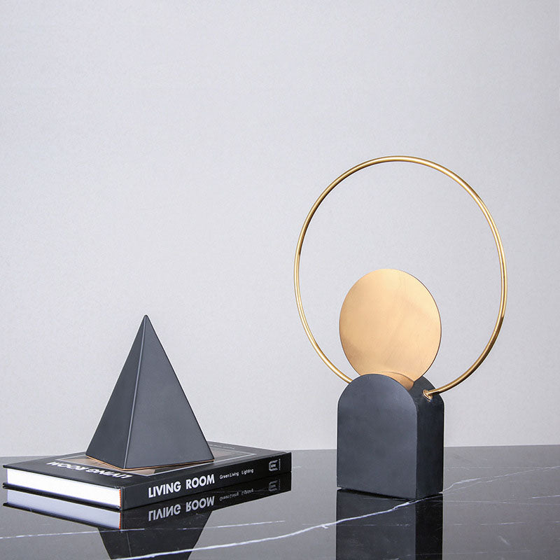 Light Luxury Simple Marble Metal Circle Crafts - HOUSYE