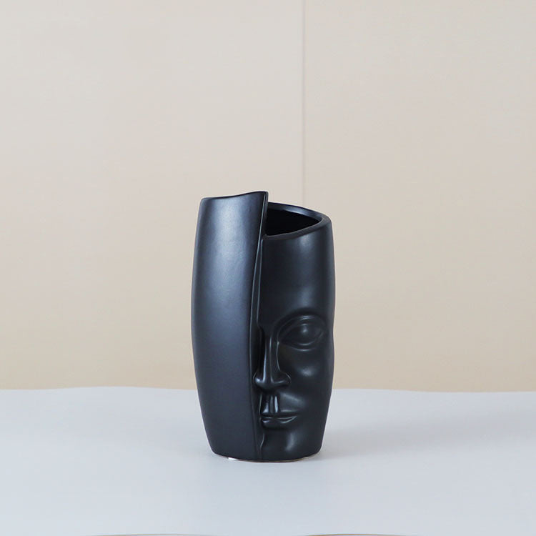 Face Shape Ceramic Vase - HOUSYE