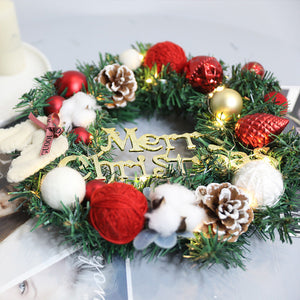 Christmas Red Wool Ball Wreath - HOUSYE