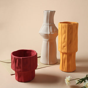 Simple Ceramic Vase In Morandi - HOUSYE