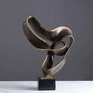 Creative Modern Abstract Bronze Streamer Sculpture - HOUSYE