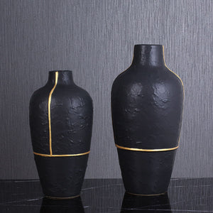 Nordic Minimalist Creative Ceramic Gold Line Vase - HOUSYE