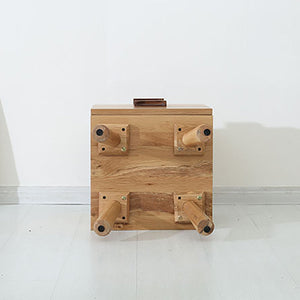 Double Drawer Wooden Nightstand - HOUSYE