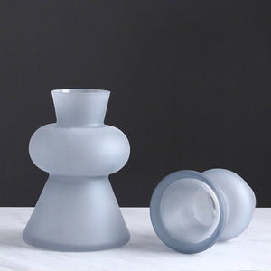 Minimalist Glass Cone Gray Vase Table Top Decoration - HOUSYE