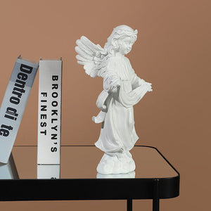 Modern White Angel Resin Sculpture - HOUSYE